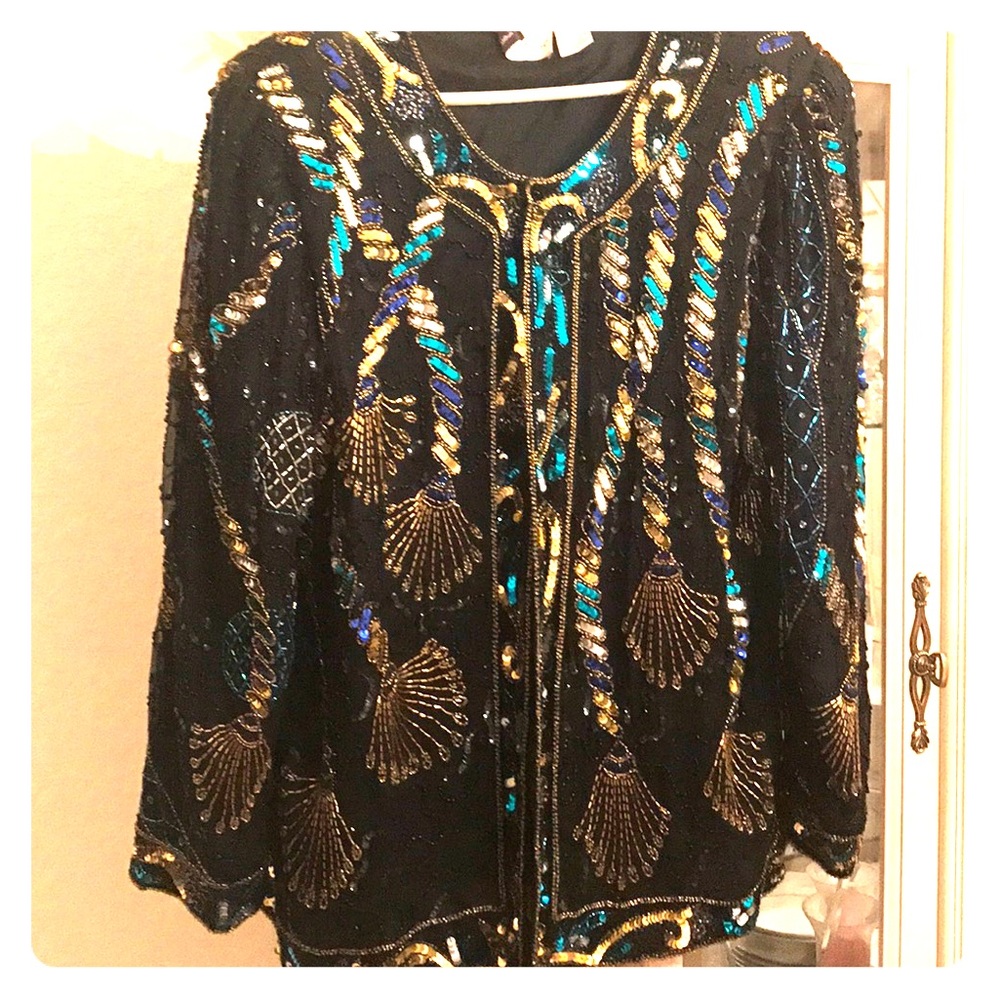 Black/Multi Colored Soutache Design Jacket